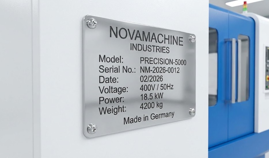 Maschinen Typenschild